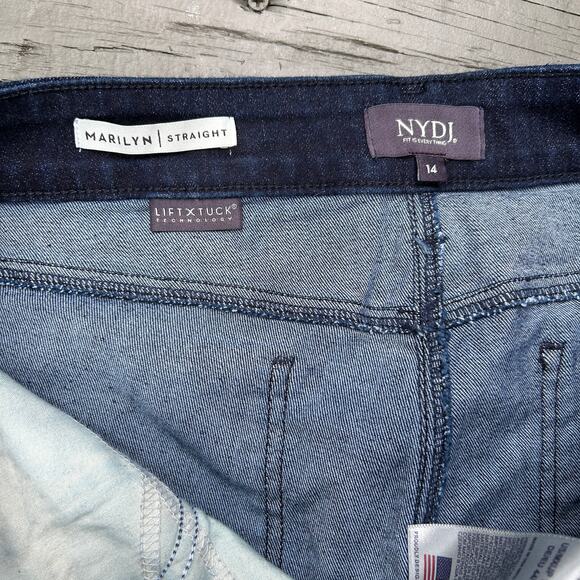 NYDJ Not Your Daughter's Jeans Marilyn Straight Blue Jeans Size 14 - Picture 7 of 9